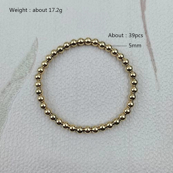 Retro Simple Style Ball Solid Color Stainless Steel Bracelets In Bulk