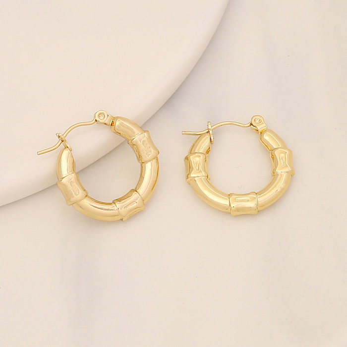 Fashion U Shape Star Heart Shape Stainless Steel  Gold Plated Hoop Earrings 1 Pair