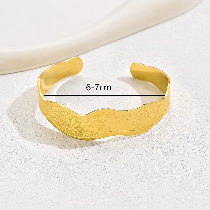Basic Vacation C Shape Stainless Steel Irregular Plating 18K Gold Plated White Gold Plated