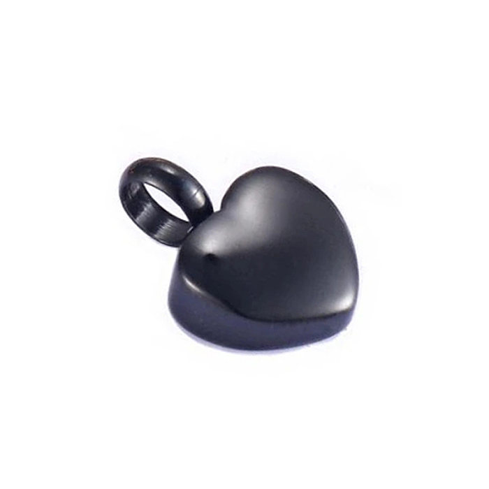 Collier pendentif de polissage en acier inoxydable en forme de cœur de style simple