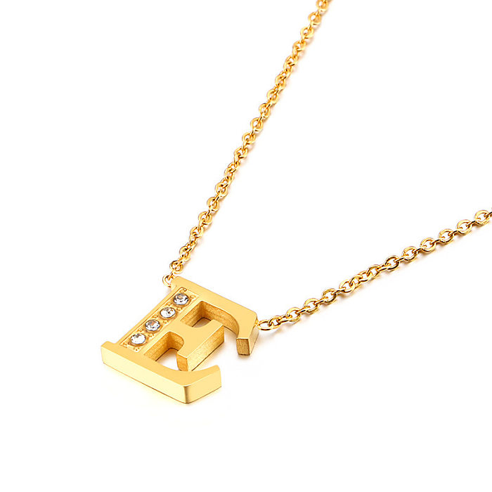 Neue Mode kreative Gold 26 englische Buchstaben Edelstahl Halskette