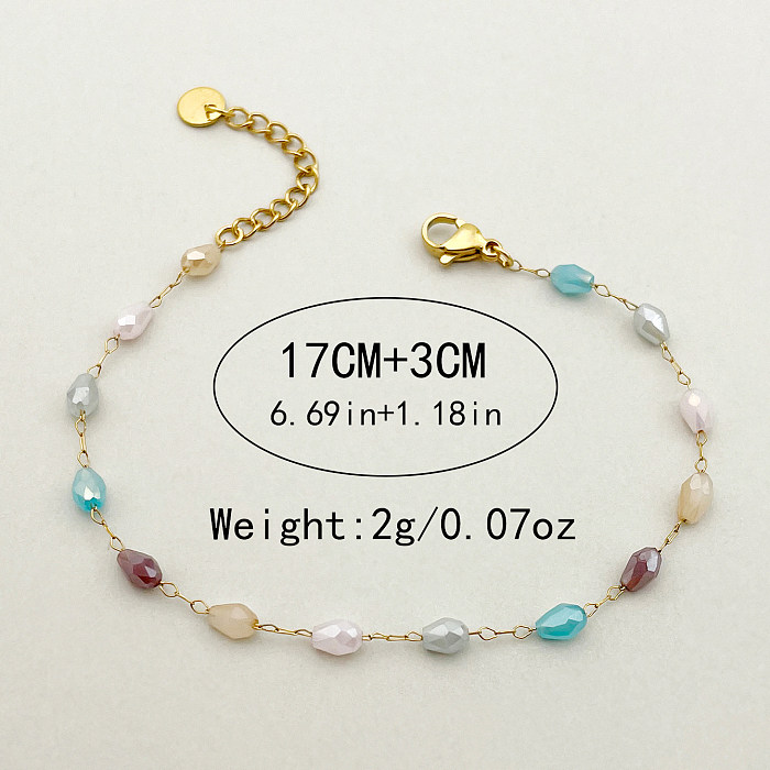 Simple Style Multicolor Stainless Steel Plating Gold Plated Bracelets
