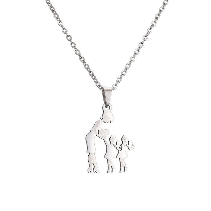 MAMA Human Stainless Steel  Plating Pendant Necklace
