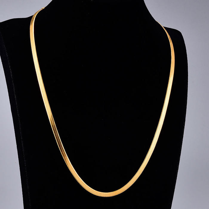 jewelry Simple Plain Chain Short Stainless Steel Necklace Wholesale Jewelry