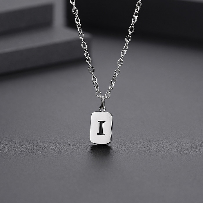 Simple Style Letter Stainless Steel Pendant Necklace In Bulk