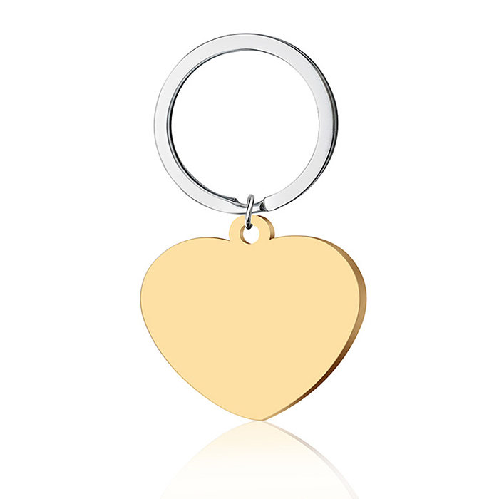 Collier porte-clés plaqué acier inoxydable en forme de lettre et de cœur, 1 pièce