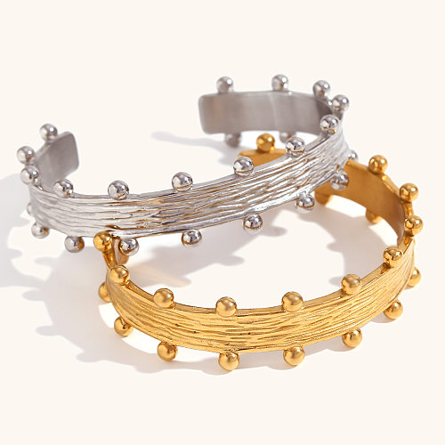 Wholesale Vintage Style Solid Color Stainless Steel Plating Bangle
