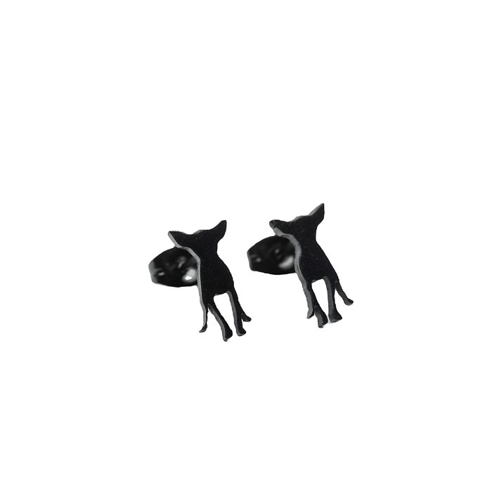 Brincos de orelha revestidos de aço inoxidável para cães da moda 1 par