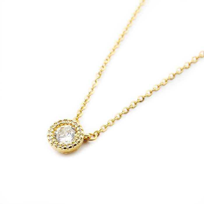 Ball Rotating Necklace Zircon Inlaid Pendant Clavicle Chain
