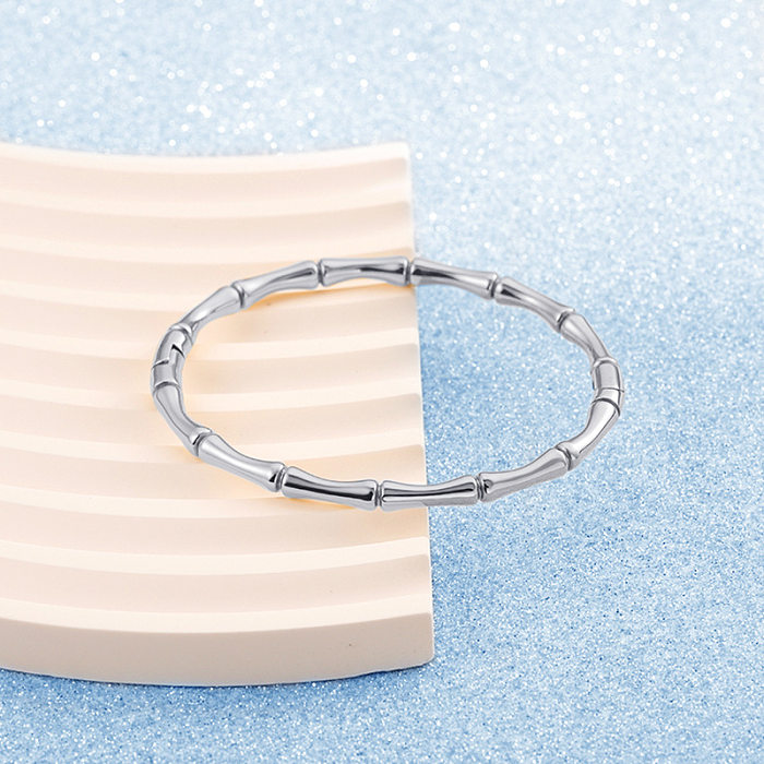Bracelet de placage en acier inoxydable de couleur unie de style simple