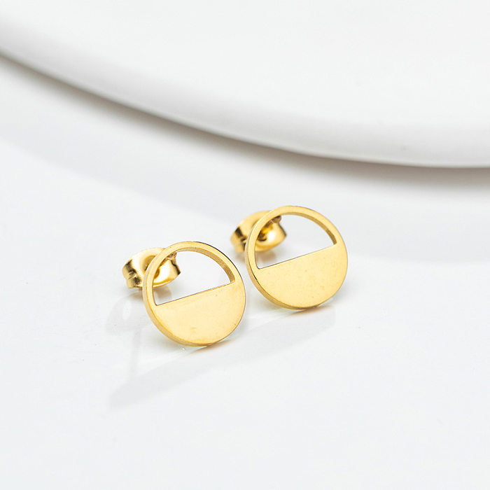 Simple Style Geometric Stainless Steel  Ear Studs Plating No Inlaid Stainless Steel  Earrings