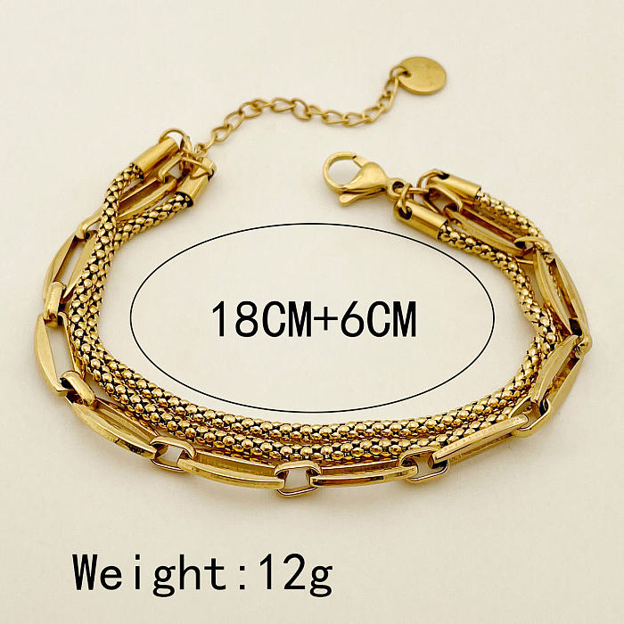 INS Style Geometric Stainless Steel Plating Bracelets 1 Piece