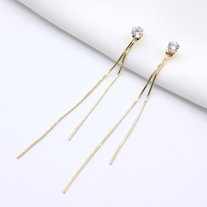Korean Long Chain Tassel Jewelry New 316L Stainless Steel Earrings