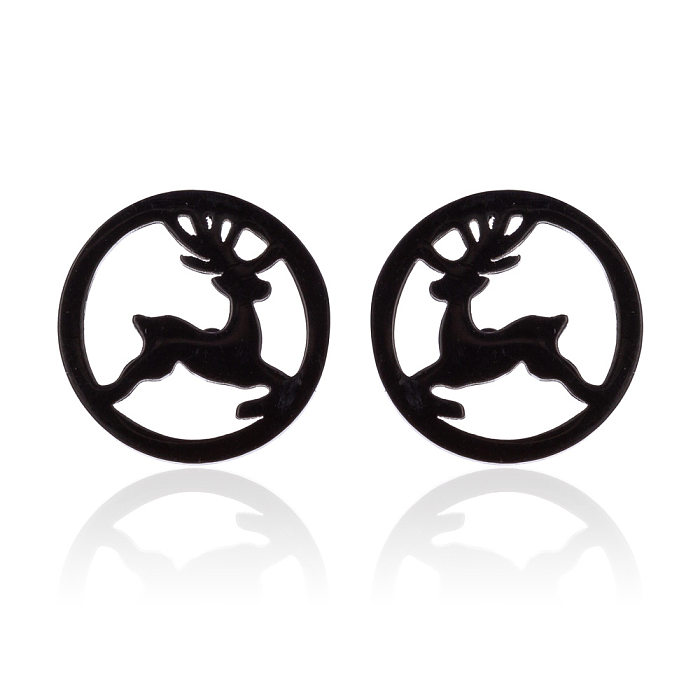 Women'S Simple Style Animal Snowflake Stainless Steel  No Inlaid Ear Studs Stainless Steel  Earrings