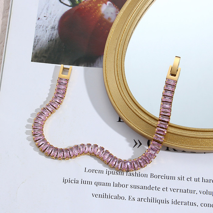 Armbänder im römischen Stil mit Edelstahlbeschichtung und Zirkoneinlage, 18 Karat vergoldet