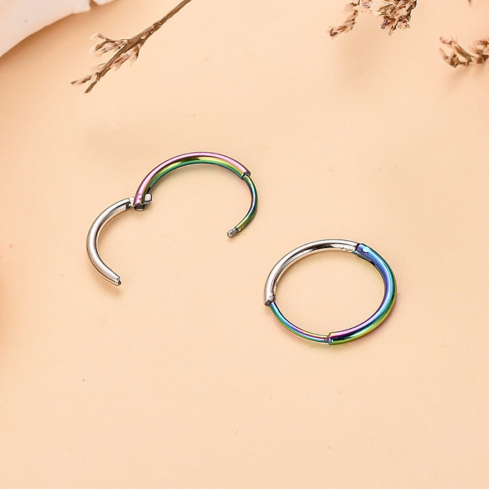 Simple Style Round Stainless Steel  Plating Hoop Earrings 1 Piece