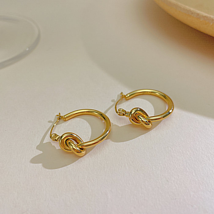 1 Pair Vintage Style Simple Style Solid Color Stainless Steel Earrings