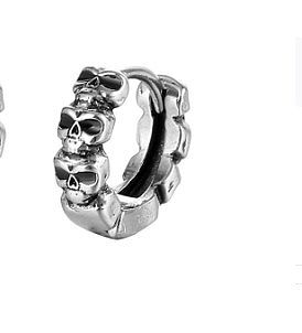 1 Piece Hip-Hop Punk Skull Plating Stainless Steel Earrings