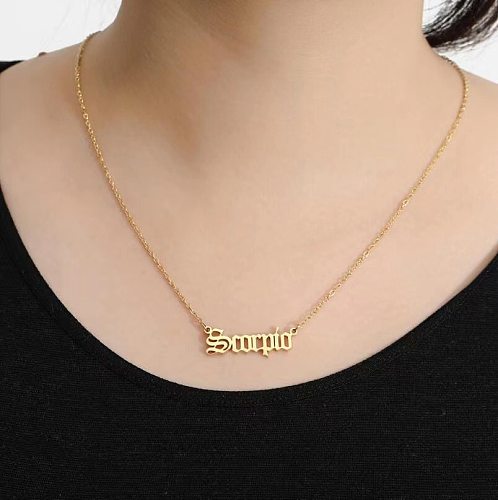 Simple Style Constellation Stainless Steel Plating Gold Plated Pendant Necklace