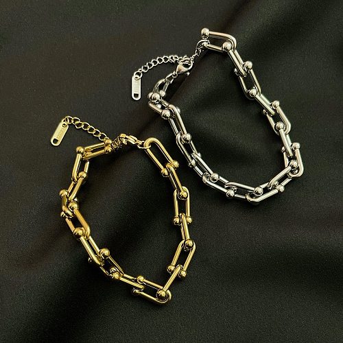 Bracelets de placage en acier titane géométrique de style cool