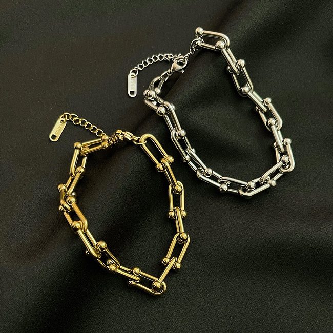 Cool Style Geometric Titanium Steel Plating Bracelets