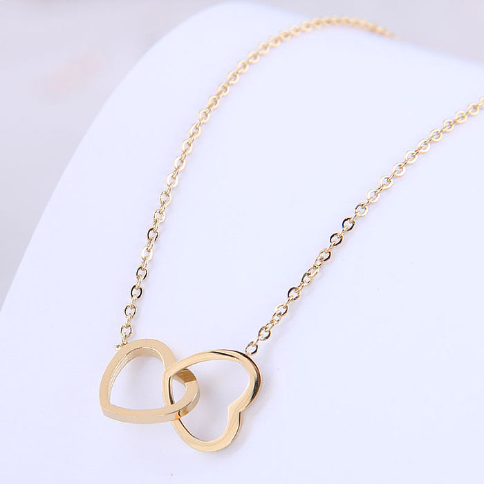 Wholesale Korean Fashion Heart Stainless Steel Necklace jewelry