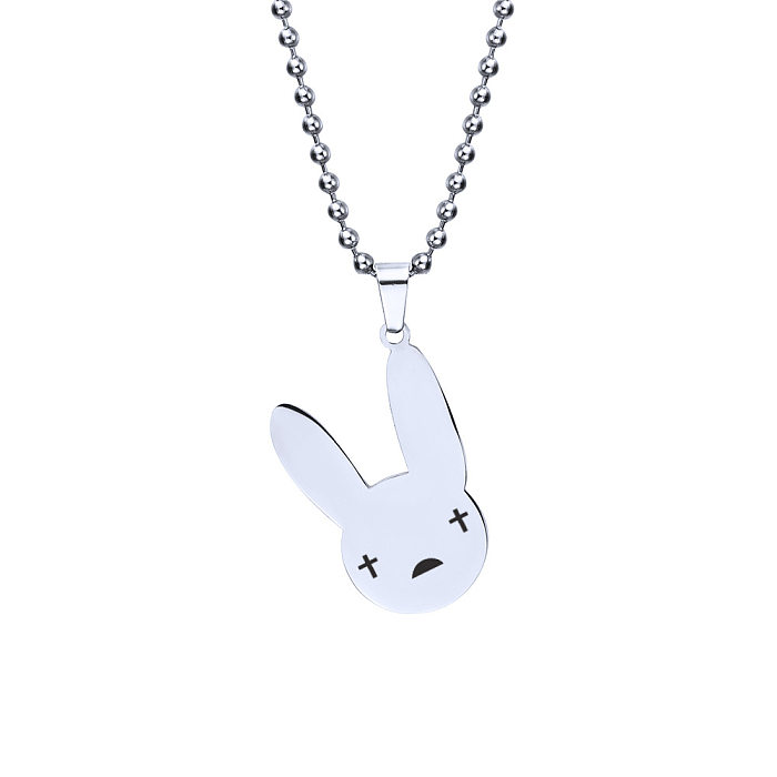 Women'S Fashion Rabbit Letter Stainless Steel  Necklace Plating Stainless Steel Necklaces