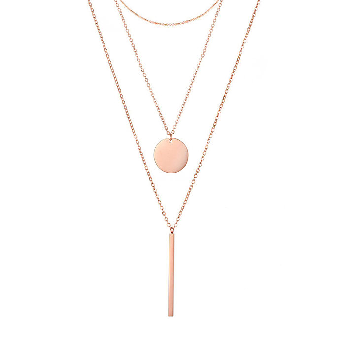 Simple Style Geometric Stainless Steel  Plating Layered Necklaces