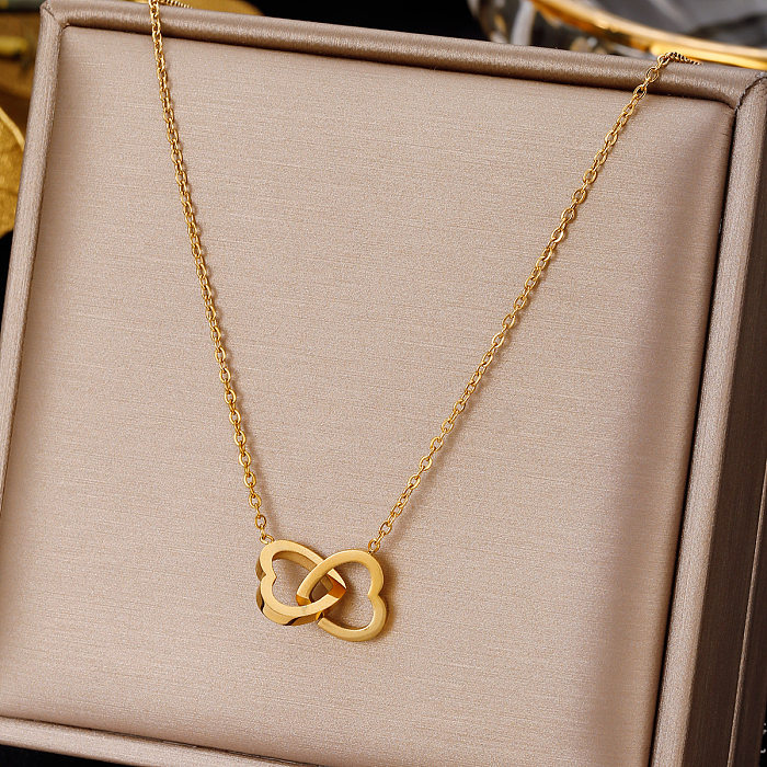 Sweet Heart Shape Stainless Steel  Stainless Steel Plating Pendant Necklace
