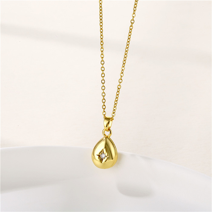 Wholesale 1 Piece INS Style Sun Heart Shape Whale Stainless Steel  Stainless Steel 18K Gold Plated Gold Plated Zircon Pendant Necklace
