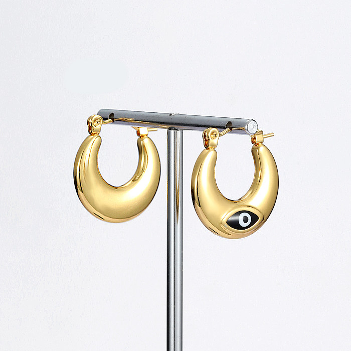 Modische Teufelsauge-Stern-Ohrringe mit Edelstahlbeschichtung, 1 Paar