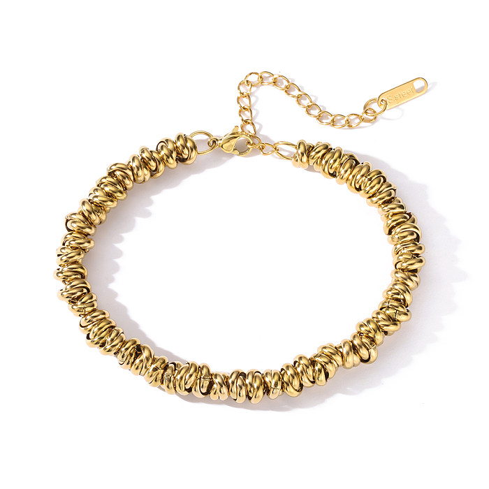 O estilo simples comuta braceletes chapeados ouro Titanium geométricos do chapeamento 18K