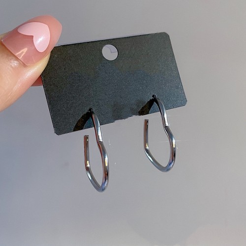1 Pair Elegant Lady Heart Shape Plating Stainless Steel  Ear Studs