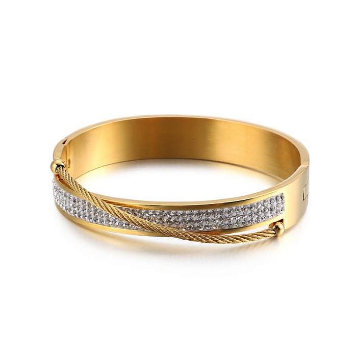 Bracelet en acier inoxydable avec diamants, nouveau style, vente en gros