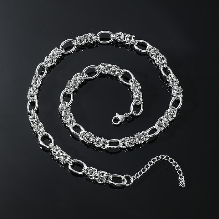 Hip-Hop Solid Color Stainless Steel Polishing Necklace