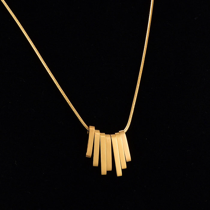 Simple Style Geometric Stainless Steel  Gold Plated Pendant Necklace 1 Piece