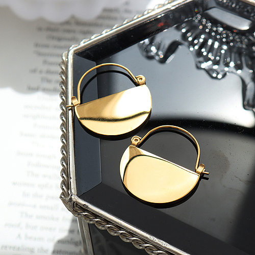 Simple Style Semicircle Stainless Steel Earrings Plating Stainless Steel  Earrings
