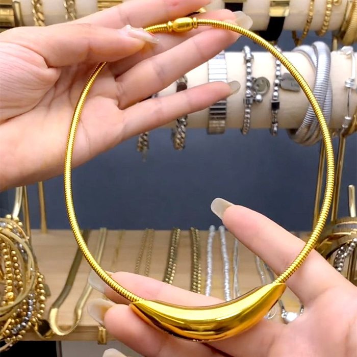 Commute Halsband aus einfarbigem Edelstahl mit vergoldeter Beschichtung