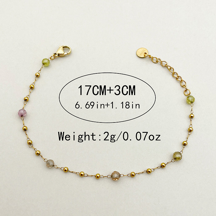 Simple Style Commute Solid Color Stainless Steel Plating Gold Plated Bracelets