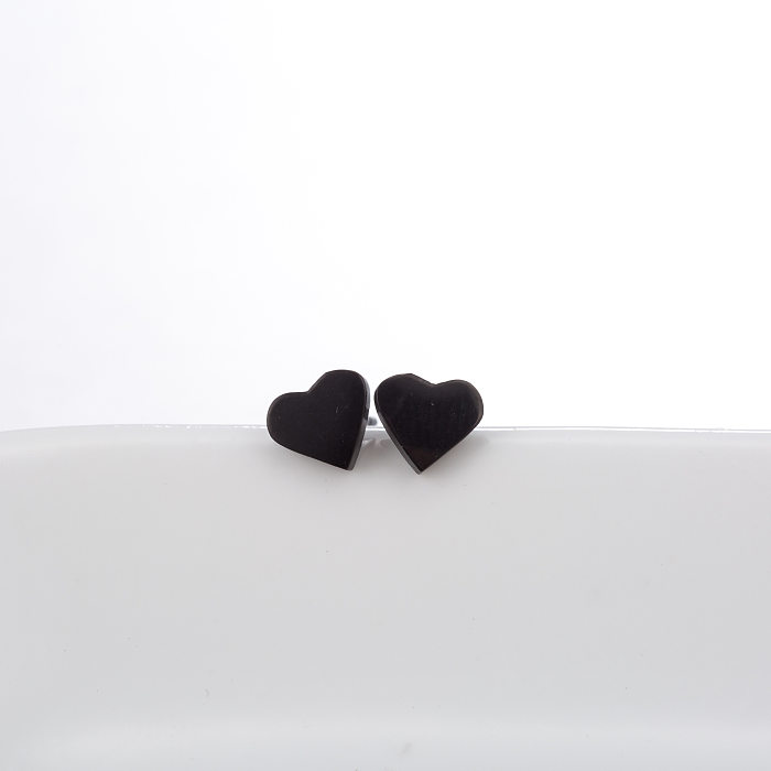 Simple Style Heart Shape Stainless Steel  Plating Earrings