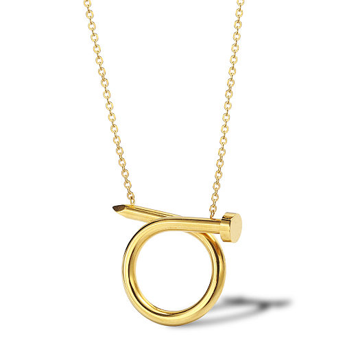 Criativo novo colar de unhas banhado a ouro chave de fenda torcida acessórios de aço inoxidável masculino e feminino moda camisola de aço inoxidável corrente