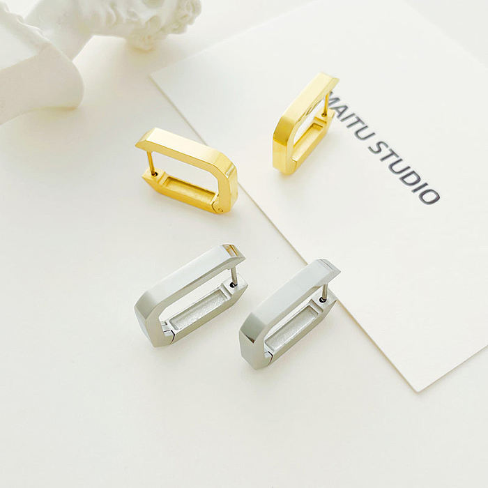 1 Pair Simple Style Geometric Plating Stainless Steel  14K Gold Plated Earrings