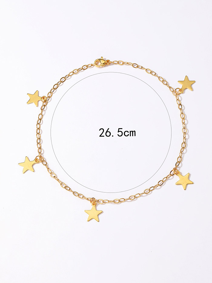 Großhandel 1 Stück Strand-Pentagramm-Armbänder aus Edelstahl mit 18-Karat-Vergoldung
