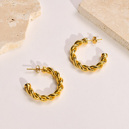 Fashion Solid Color Stainless Steel  Earrings Plating Stainless Steel  Earrings