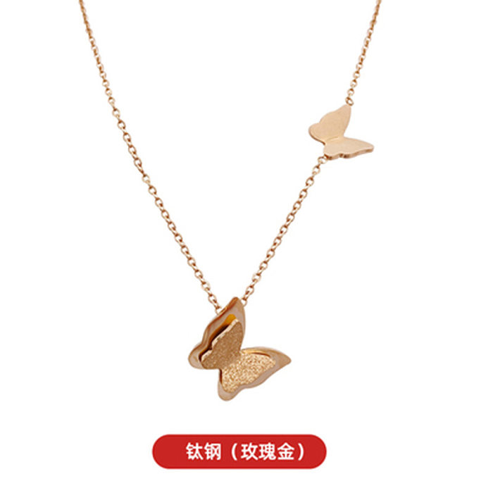 1 Piece Lady Butterfly Stainless Steel Plating Necklace