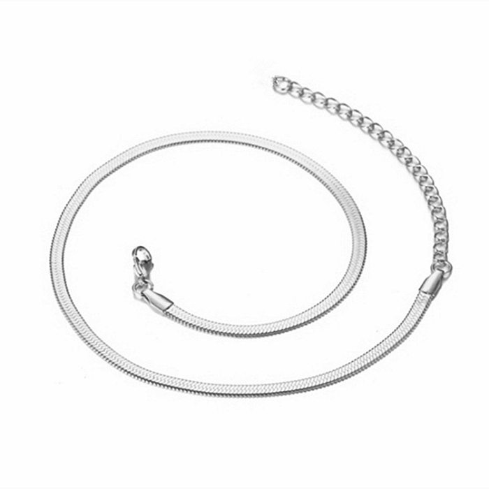 Gargantilla minimalista con cadena de hueso de serpiente de acero inoxidable Simple a la moda de 18K, joyería al por mayor