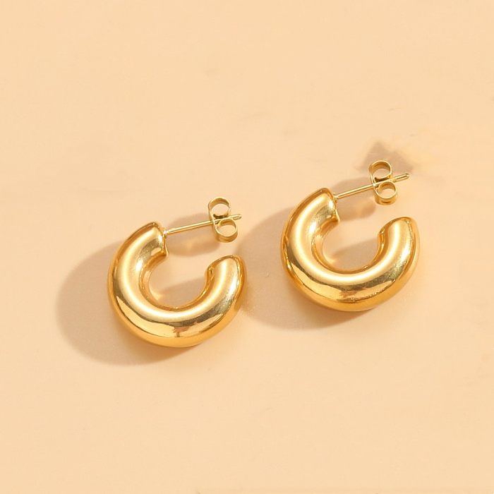 1 Pair Classic Style Streetwear Geometric Plating Stainless Steel 14K Gold Plated Earrings
