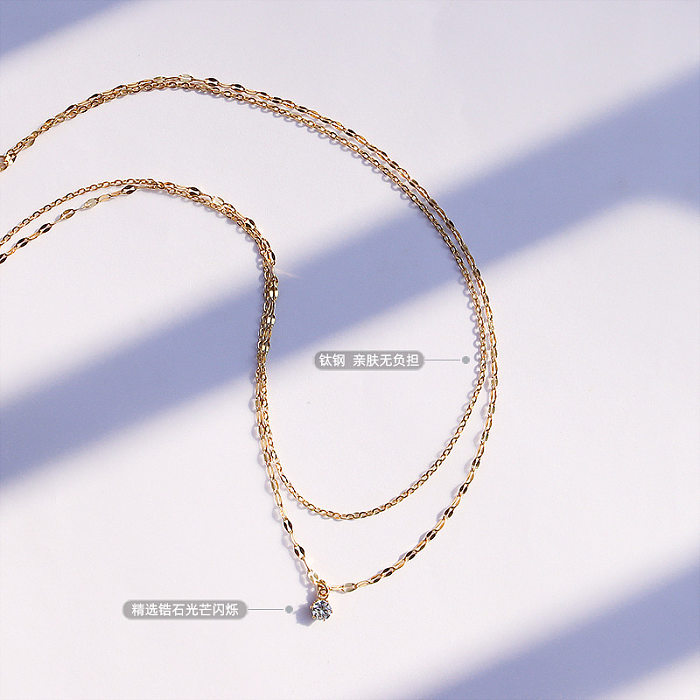 Fashion  Zircon Multi-layered Necklace
