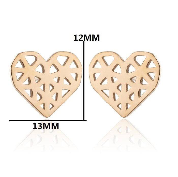Fashion Dinosaur Heart Shape Stainless Steel  Plating Ear Studs 1 Pair