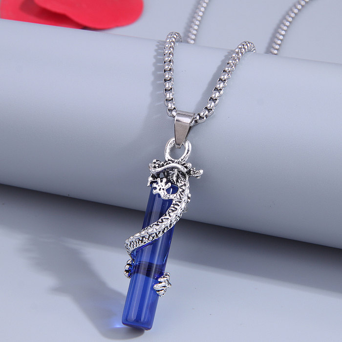 Fashion Silvery Dragon Shape Unisex Stainless Steel  Long Necklace
